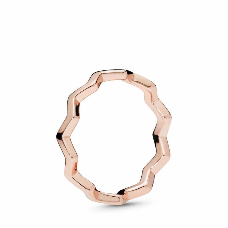 Pandora Rose™ Timeless Zigzag Stackable Ring Outlet NZ (173052-TRW)